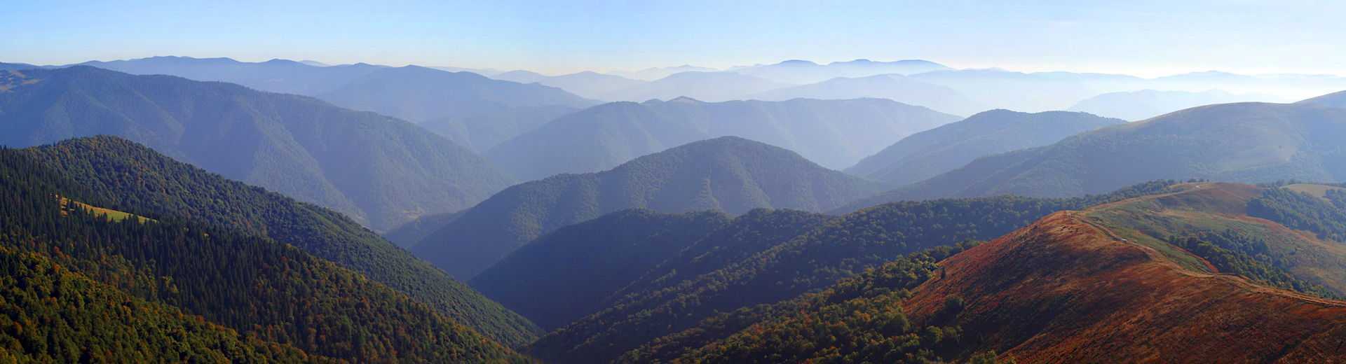 Вид на Горгани із вершини Сигланський