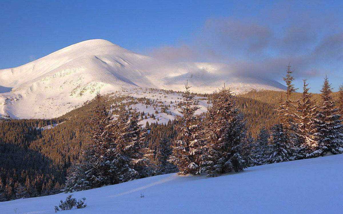 Зимняя панорама Говерлы Панорама зимней Говерлы