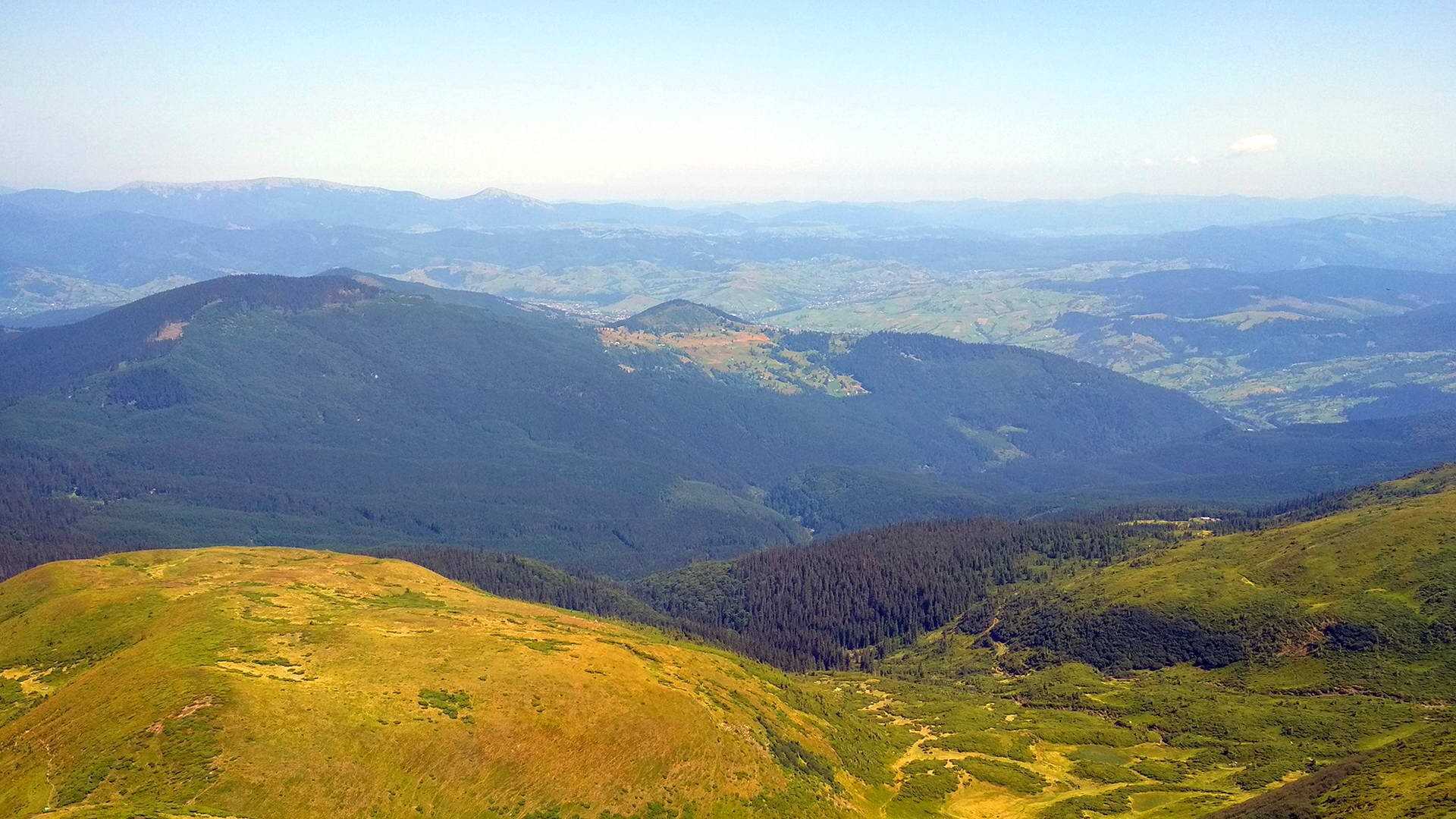 Карпаты, вид с горы Близница