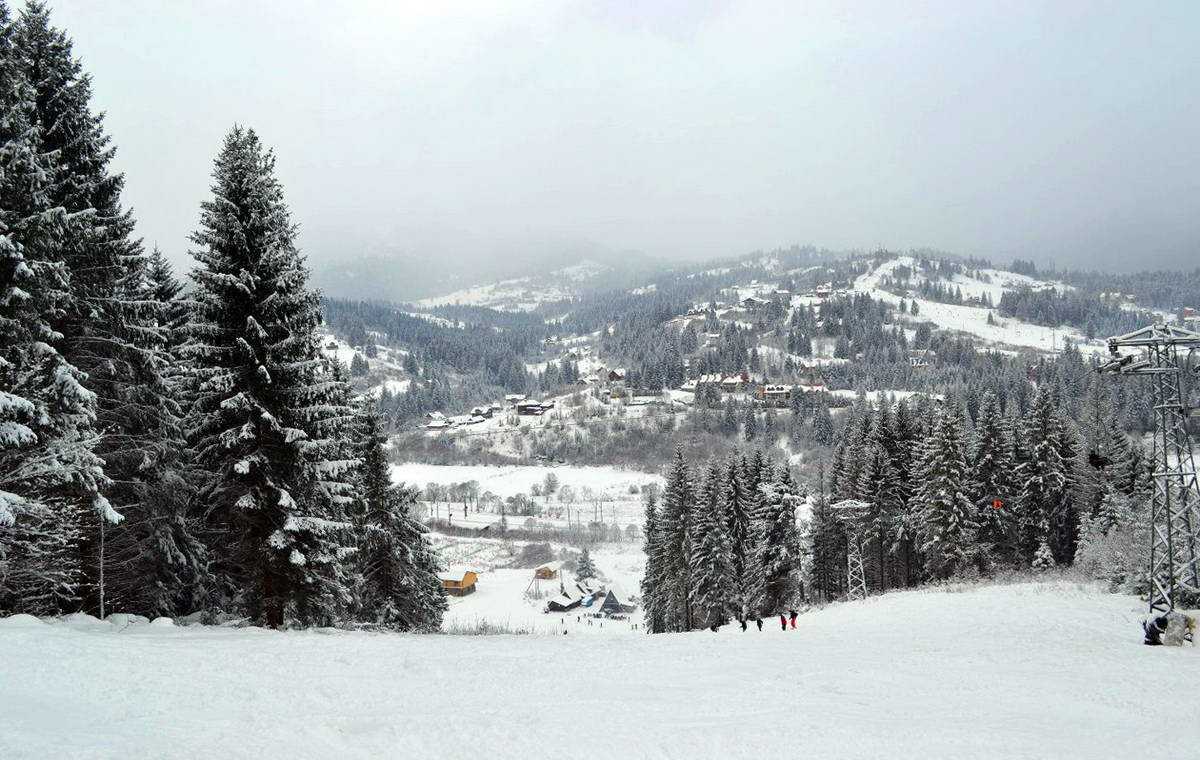 Горнолыжный курорт Славское, спуск с горы Погар Спуск с горы Погар, горнолыжный курорт Славское