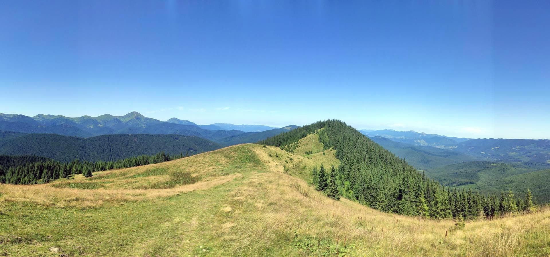 Пейзажи с хребта Кострич на Черногорский