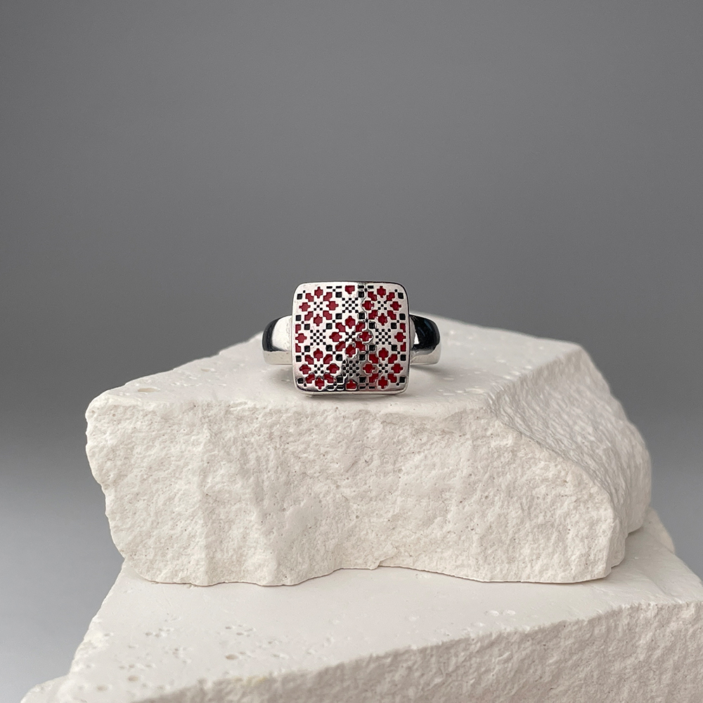 Каблучка з срібла з емаллю 001242/12/1/355 №5