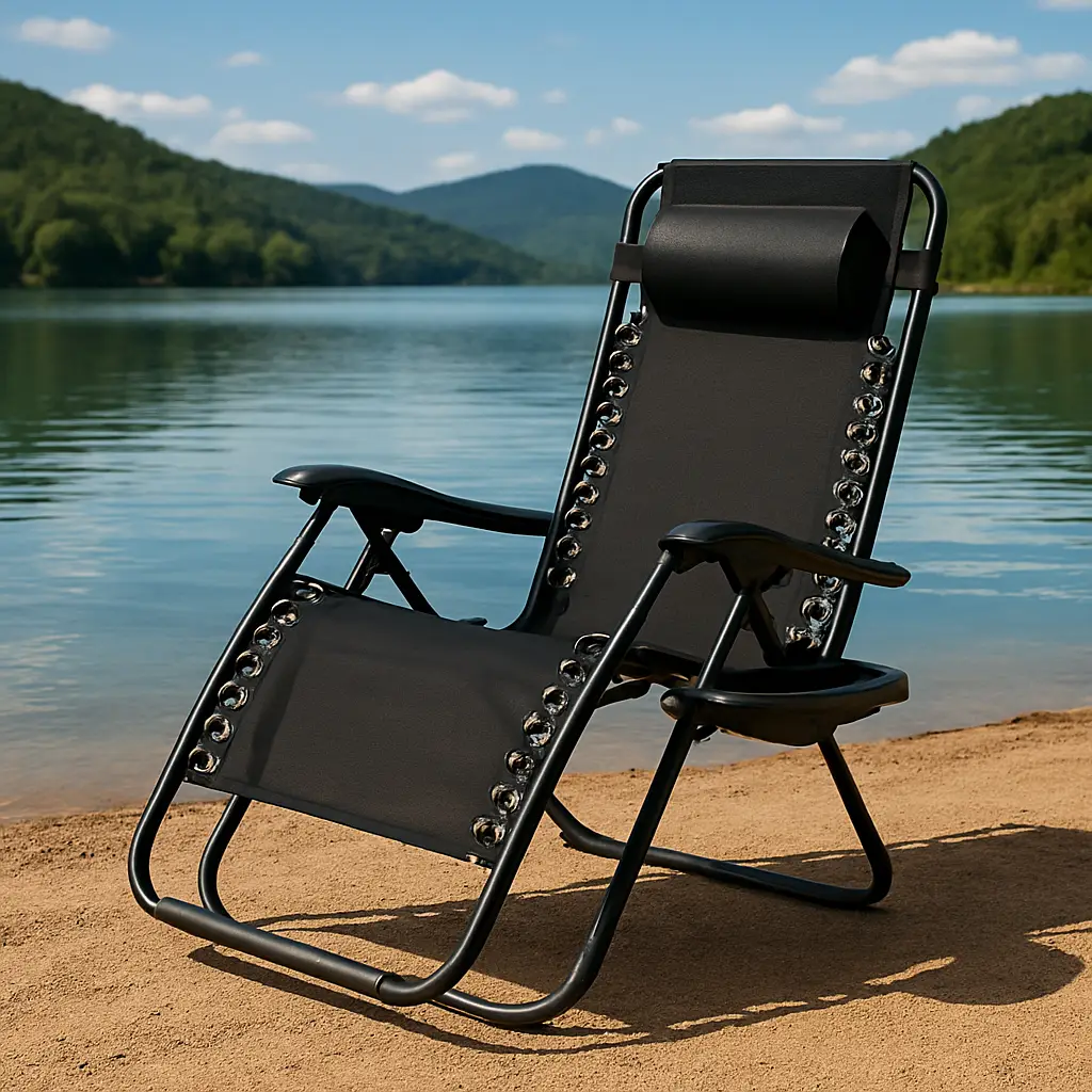 Відпочинок біля озера на шезлонзі